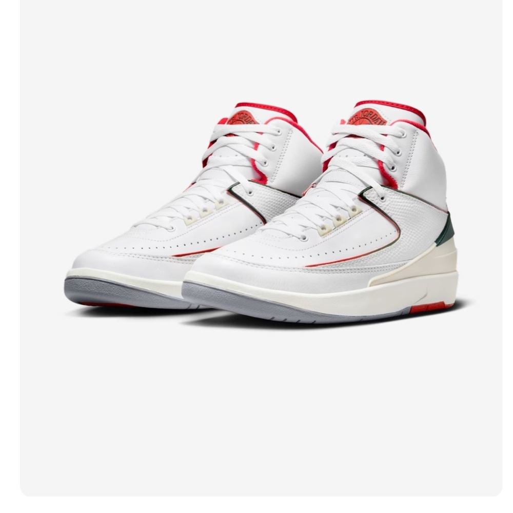 Jordan White and Red Sneakers Classic Basketball Design